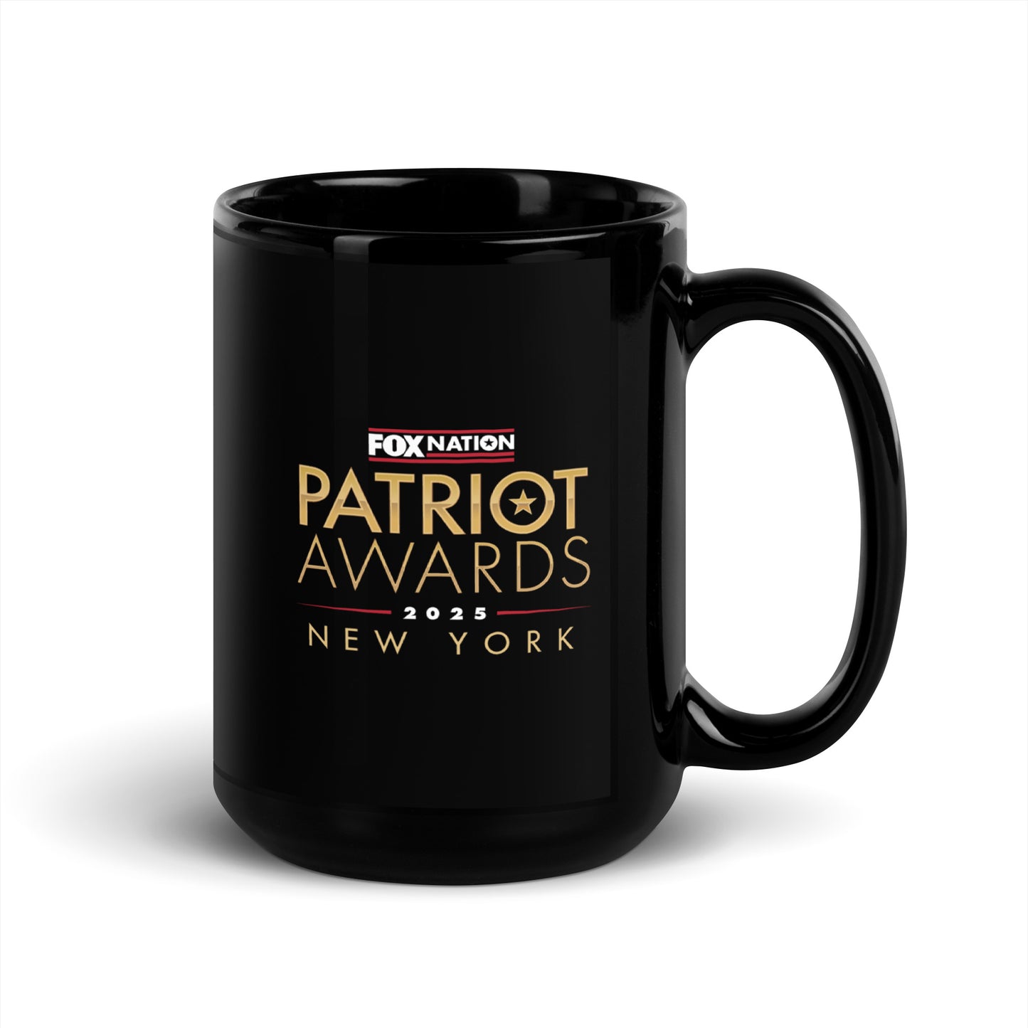 Front view of the *FOX Nation* personalized mug showcasing the high-quality glossy finish and crisp logo placement.