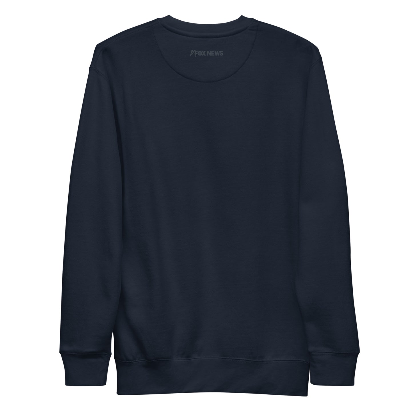 Folded stack of FOX News The Freedom Social Club sweatshirts in navy and green colorways
