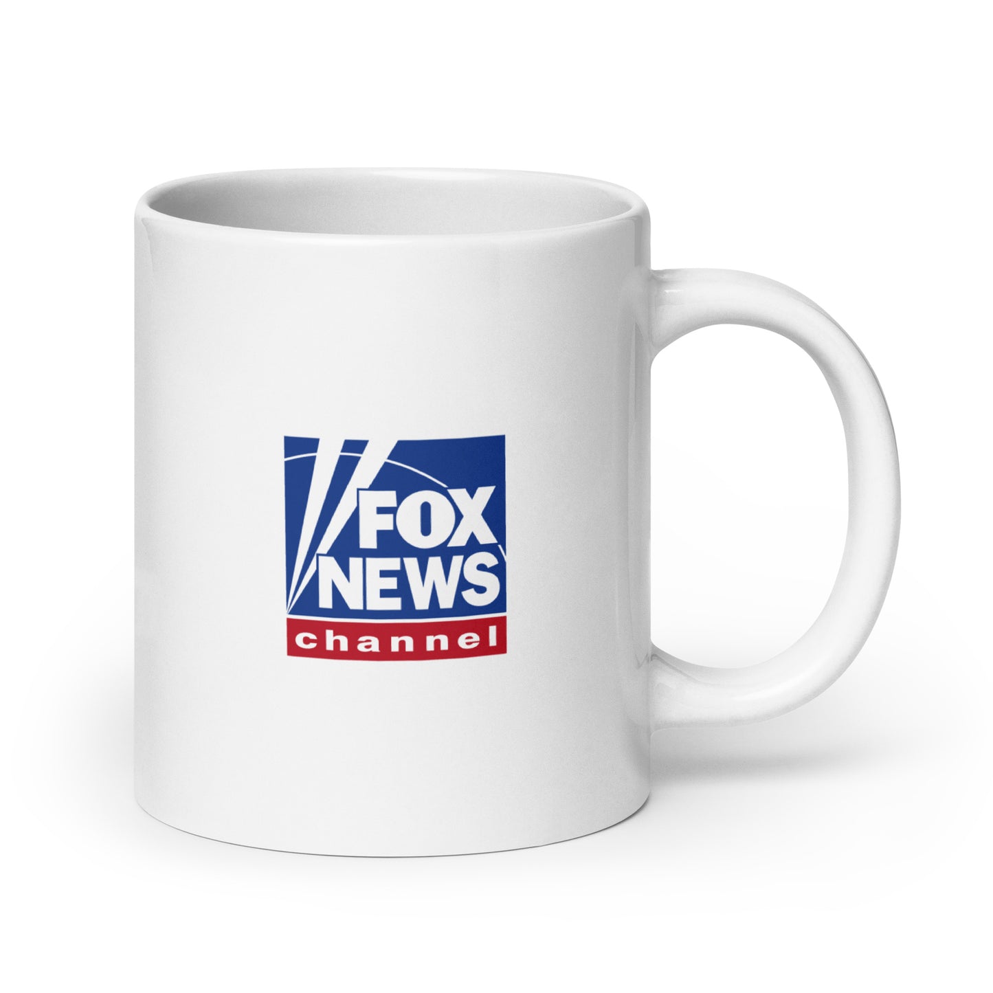 A clean product presentation of the FOX News 1776 coffee mug against a neutral Americana-themed background.