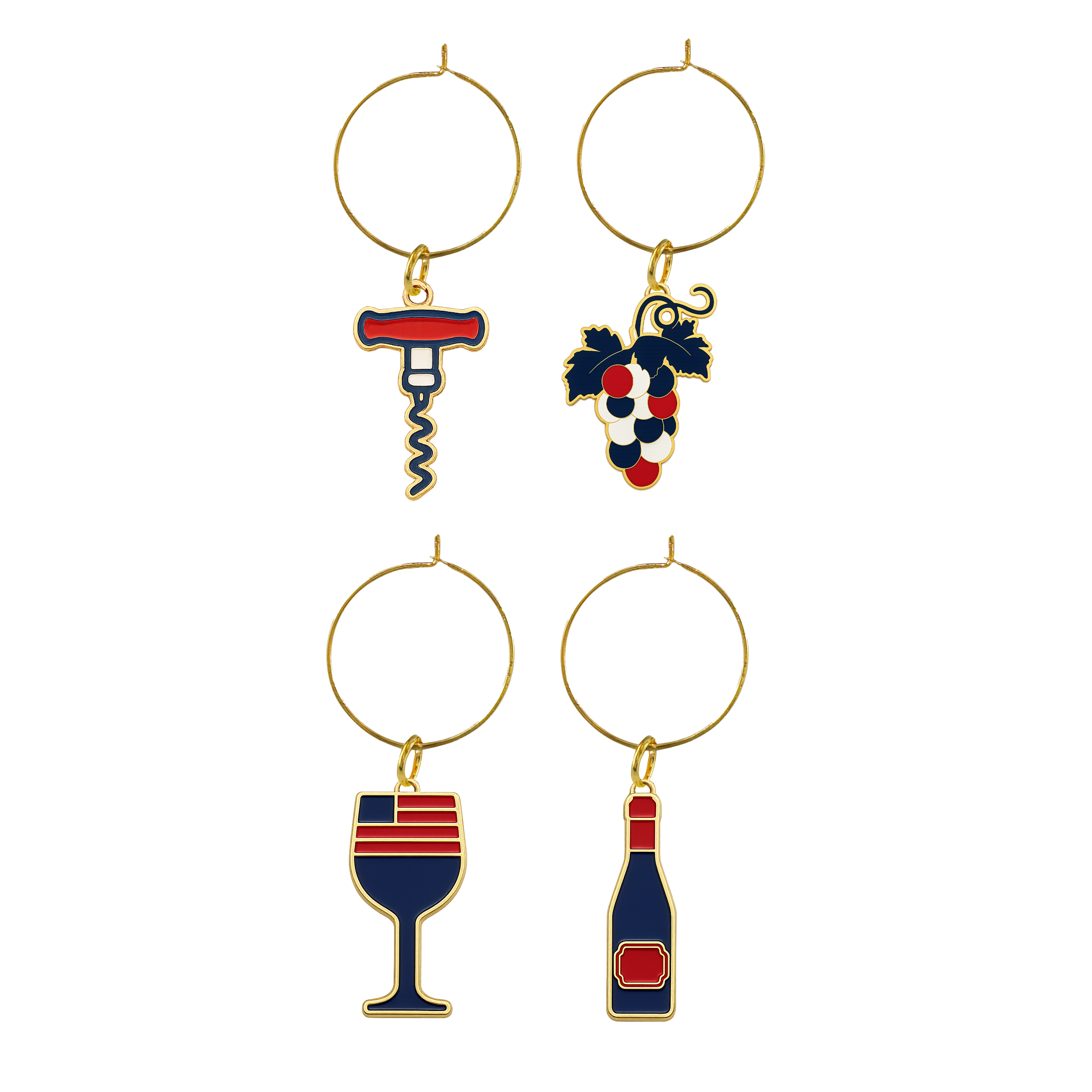 FOX News Wine Glass Charms — Set of 4 (Gift Box)