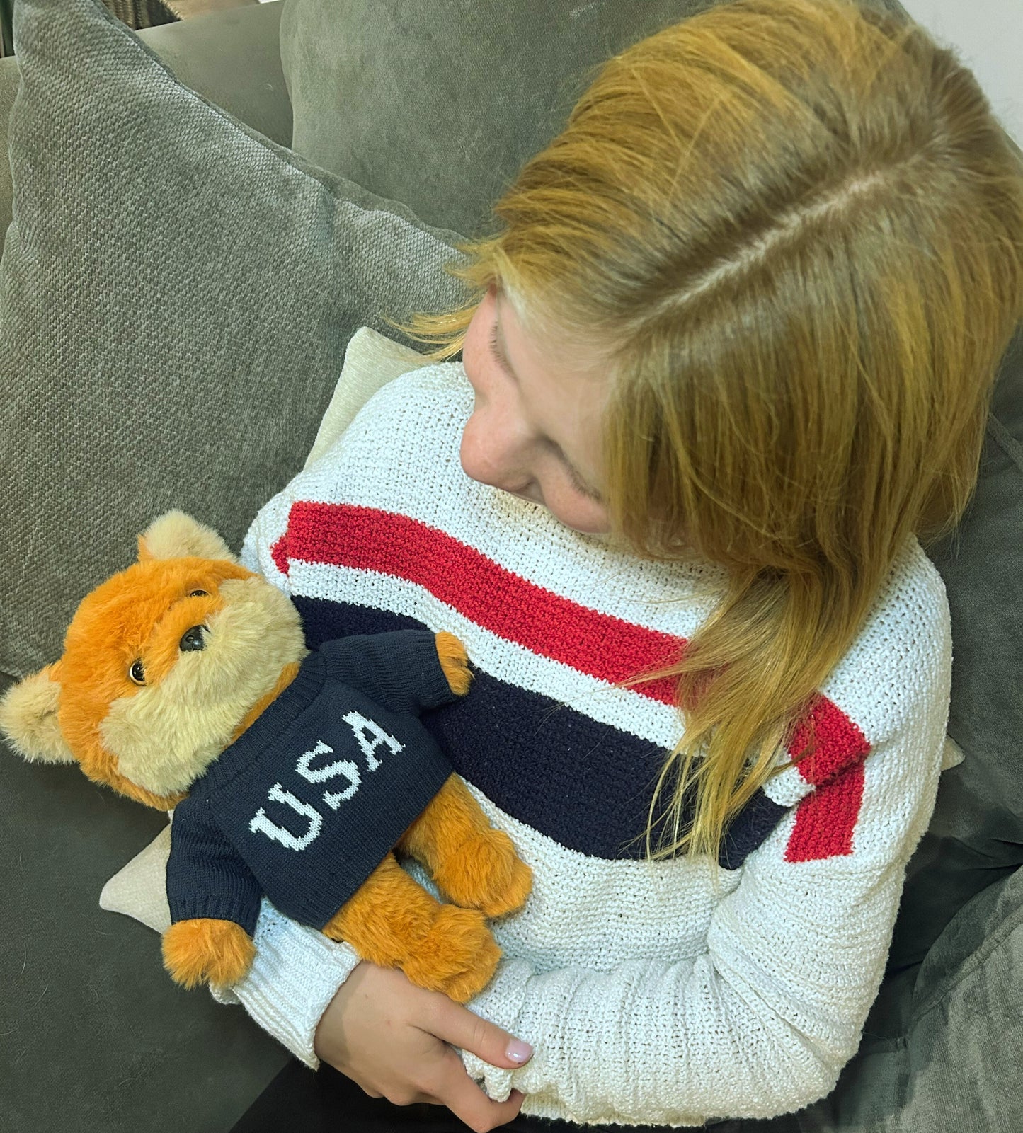 Back view of the soft plush toy highlighting the high-quality stitching and fabric finish.