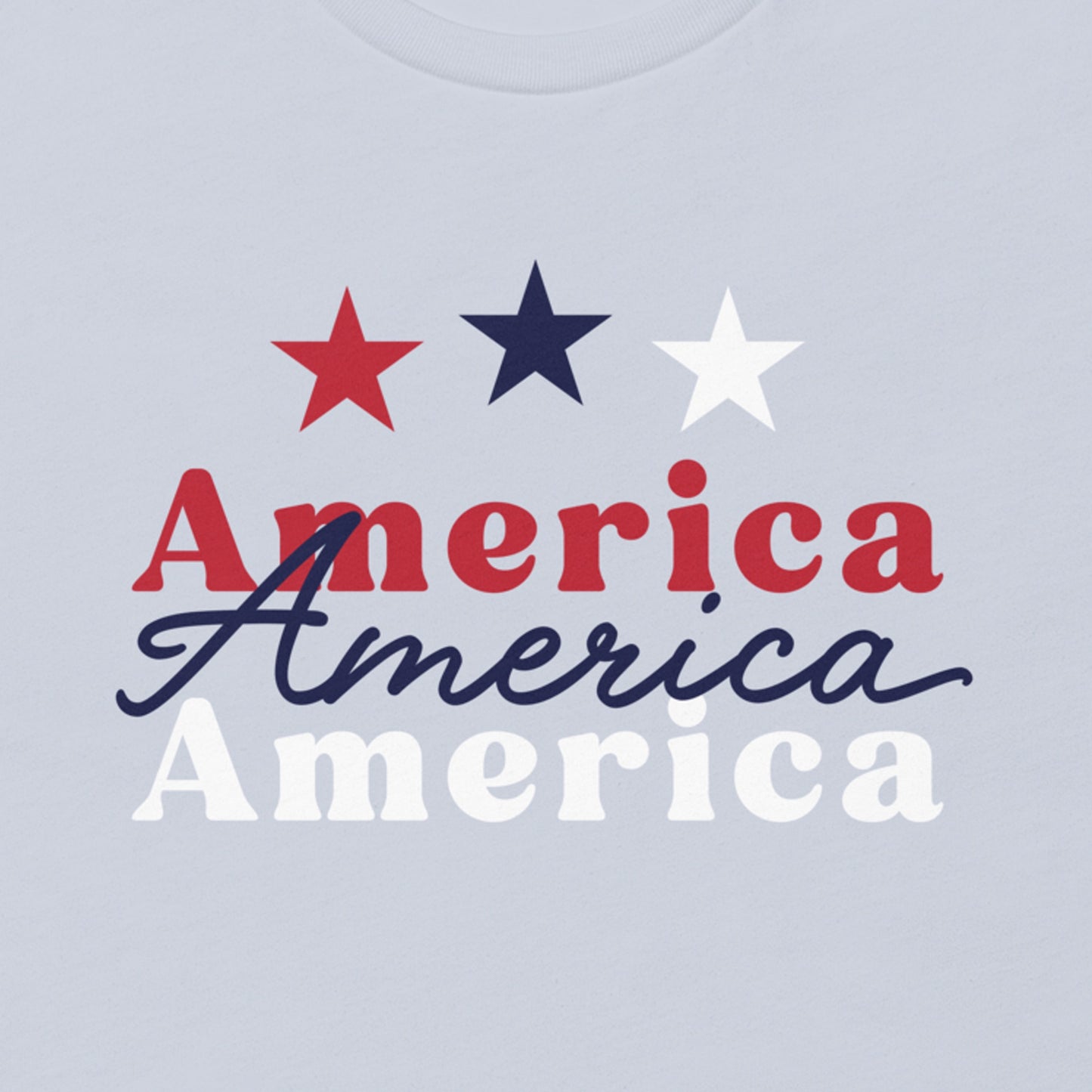A close-up shot of the crisp FOX News logo and America graphic printed on the chest of the t-shirt.
