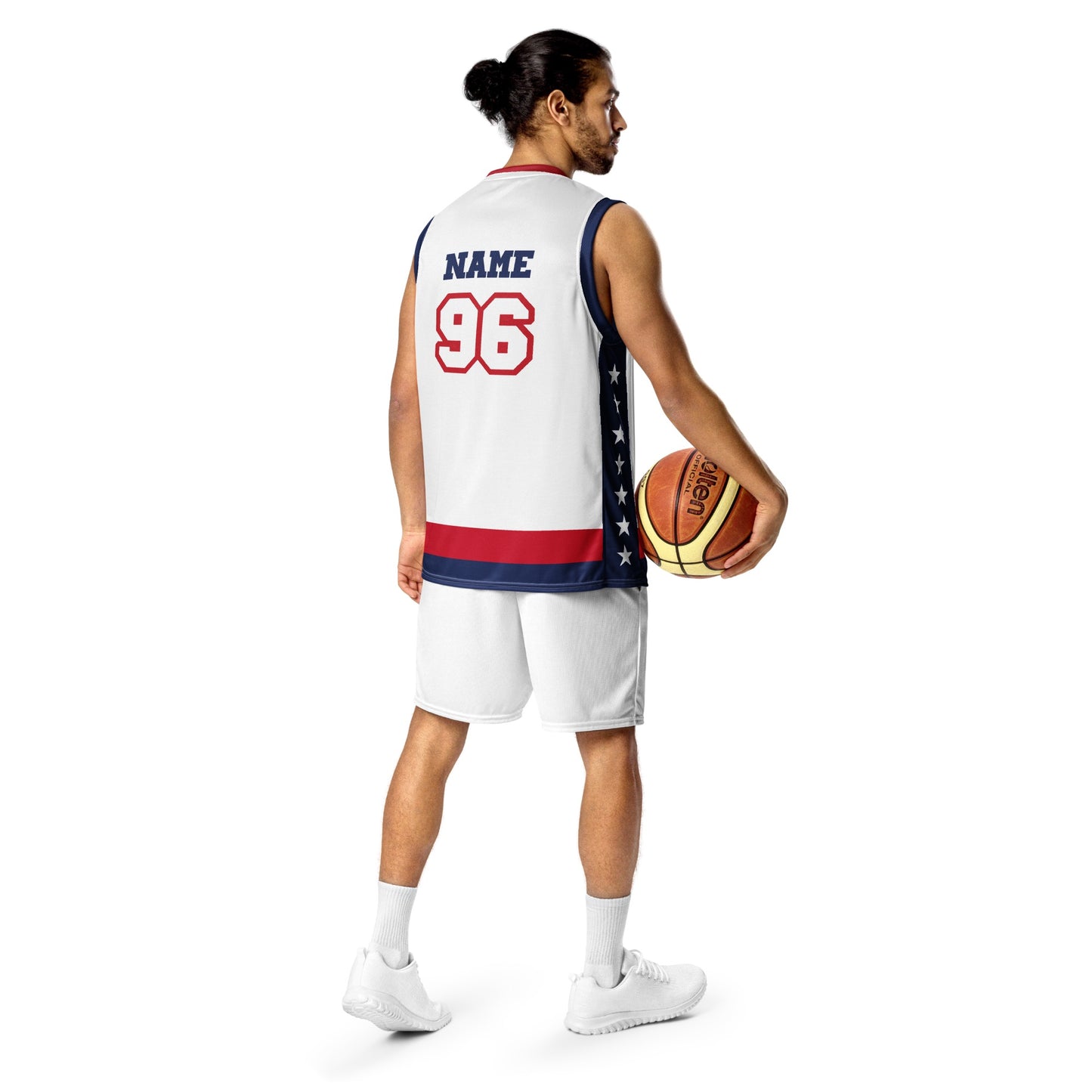 Rear view of the *FOX News* jersey showing the breathable mesh fabric and personalized numbering.