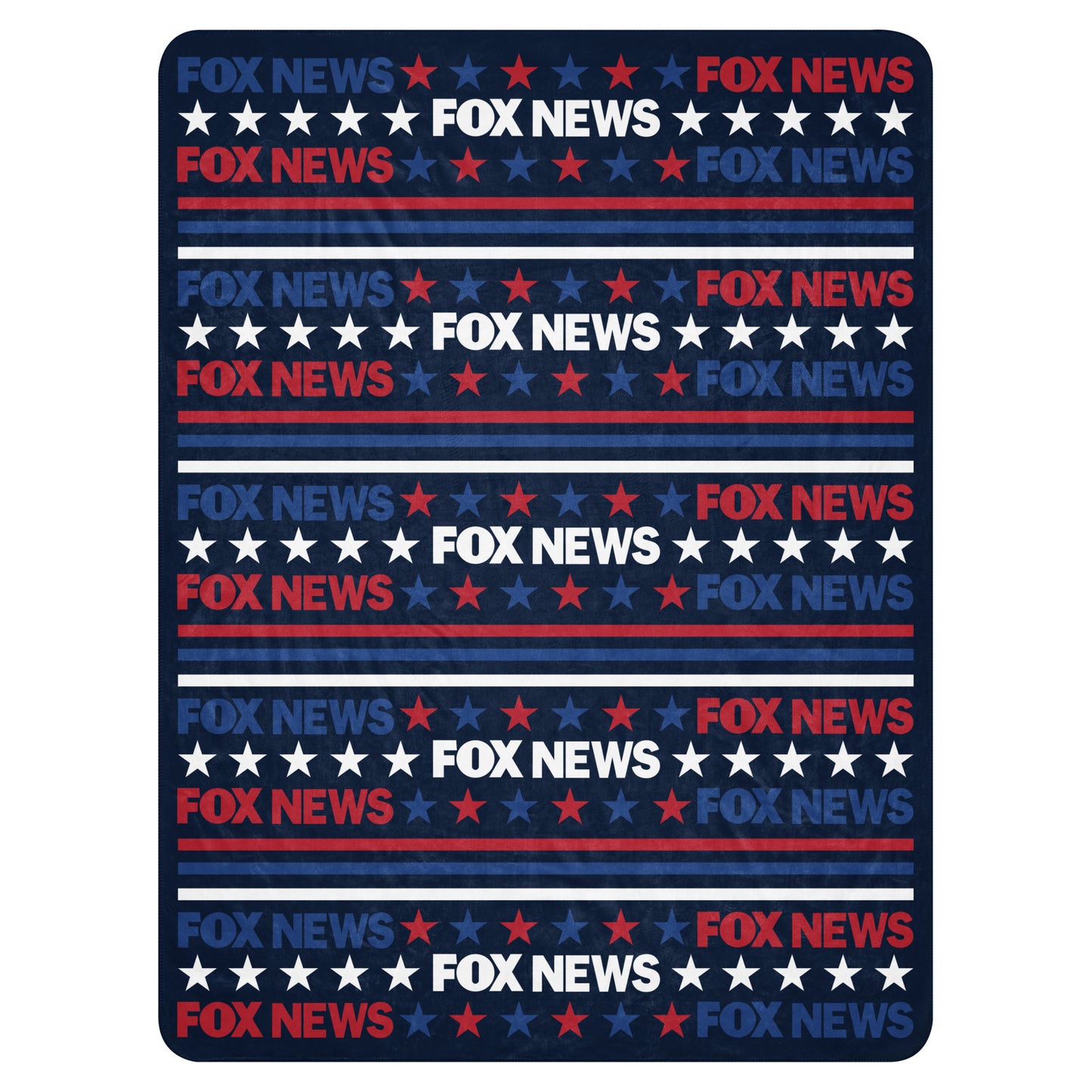 A modern American living room featuring the FOX News sherpa blanket neatly draped over a comfortable sofa.