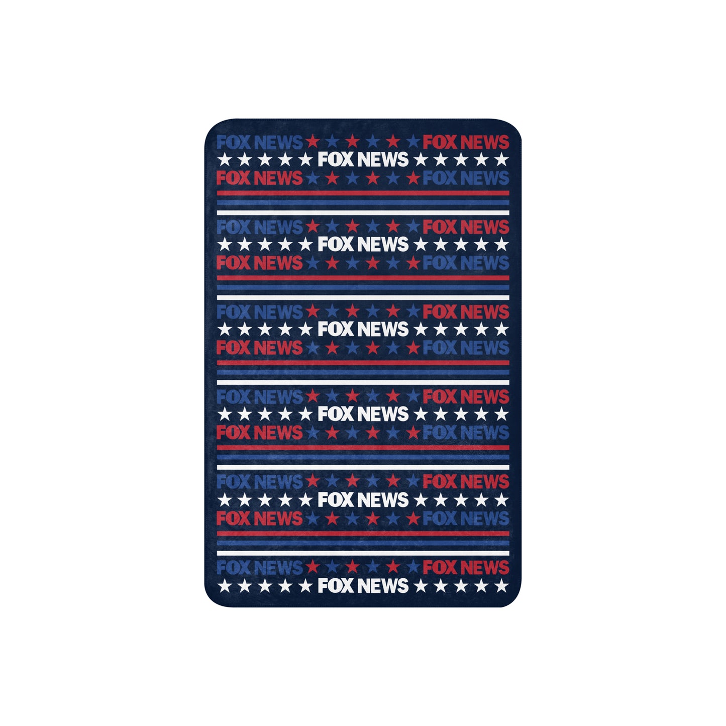 Lifestyle view of a patriotic living space featuring the FOX News throw blanket ready for evening viewing.