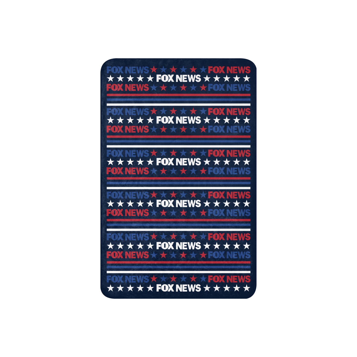 Lifestyle view of a patriotic living space featuring the FOX News throw blanket ready for evening viewing.