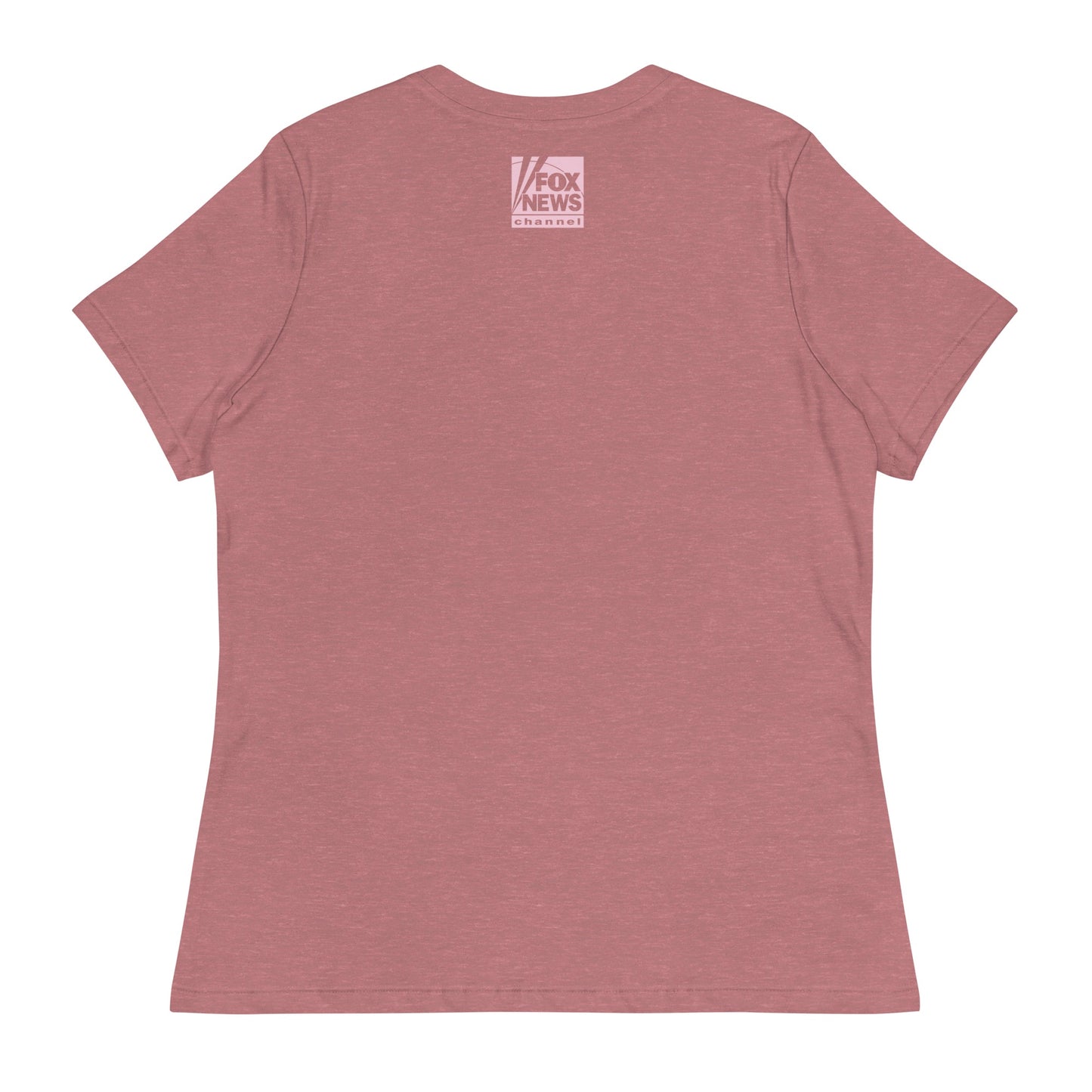Flat lay view of the FOX News Love Mom t-shirt in Heather Mauve showcasing the neckline and fit.