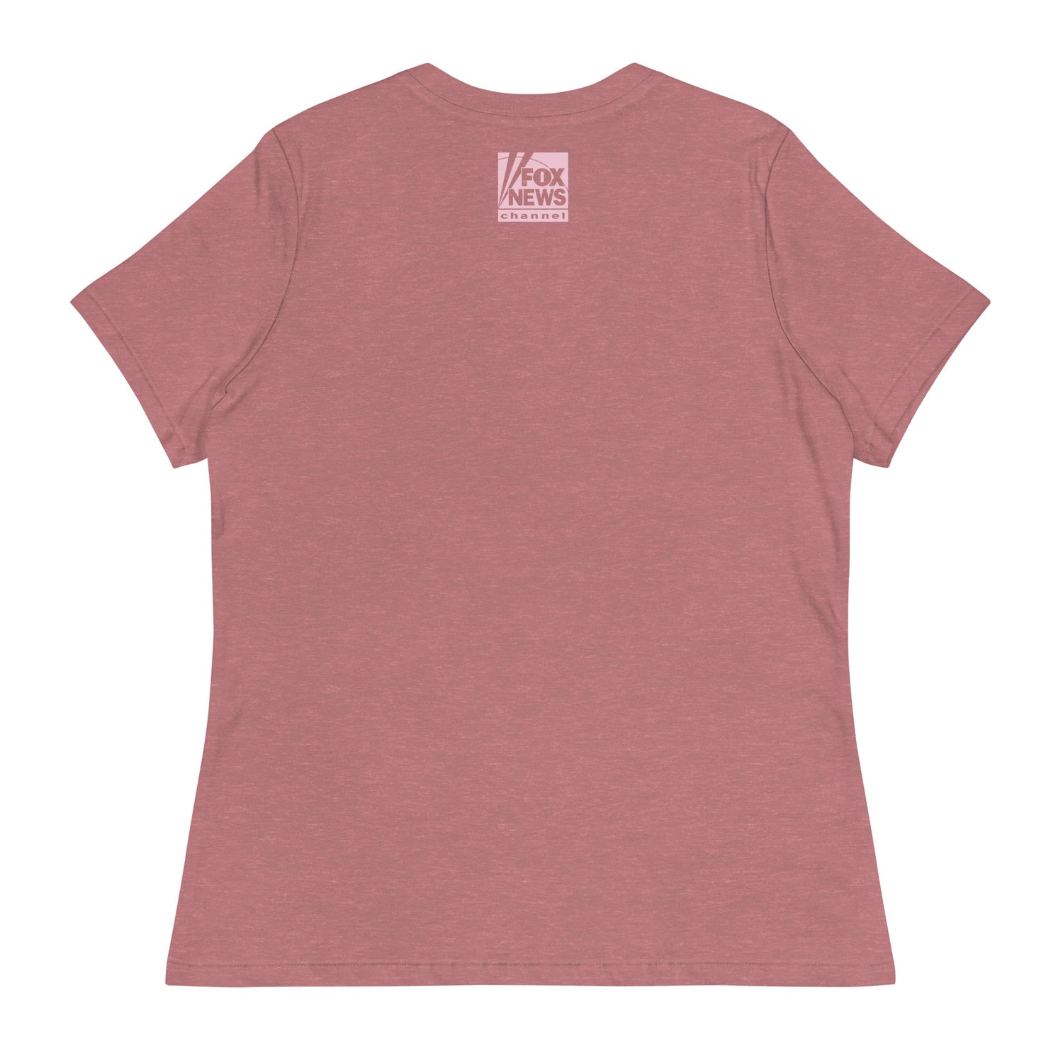 Flat lay view of the FOX News Love Mom t-shirt in Heather Mauve showcasing the neckline and fit.