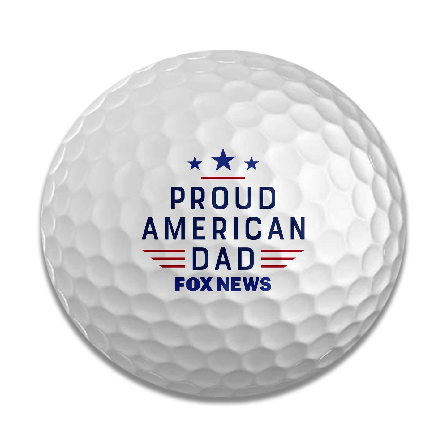 The packaging of the set of 6 golf balls showing the FOX News and Disrupt Sports branding.