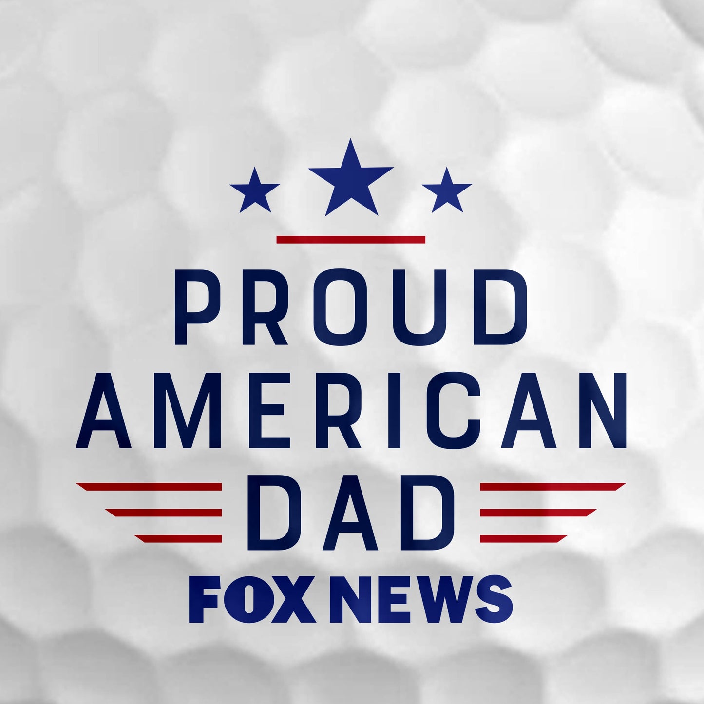 Close-up of the Proud American Dad design on a high-quality golf ball from the FOX News collection.