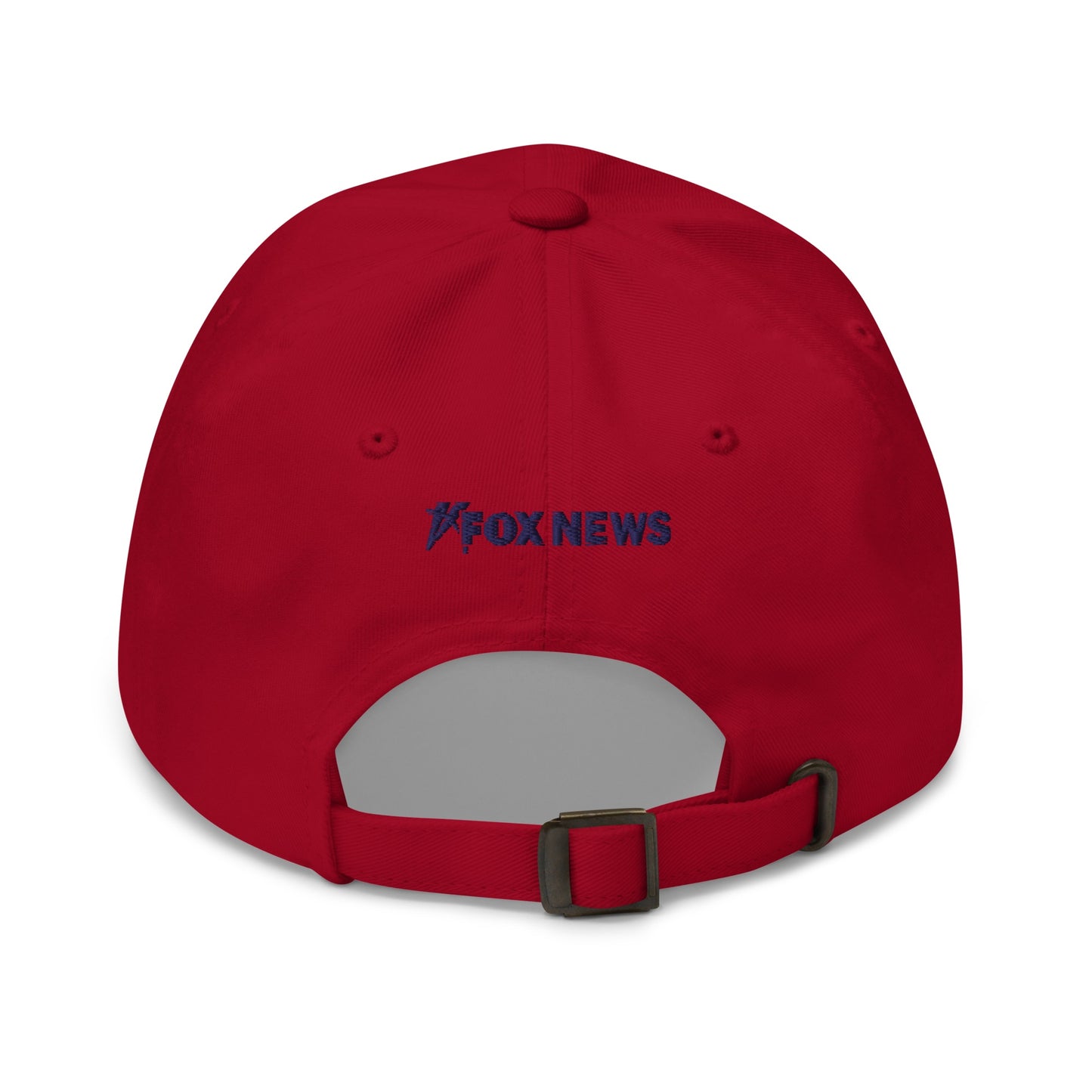 A crisp studio shot of both the White and Cranberry FOX News Proud American hats side-by-side on a neutral background.