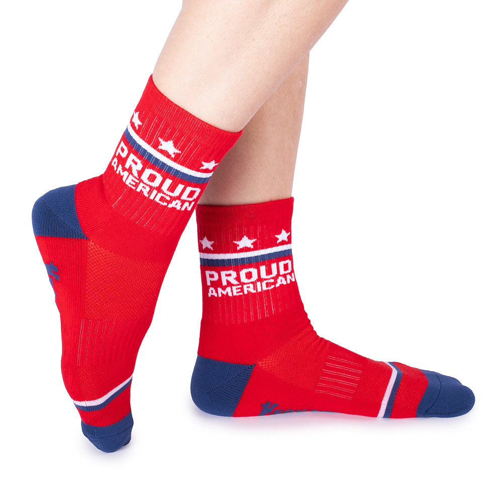Comfortable and stylish *FOX News* crew socks designed for patriots and news junkies.