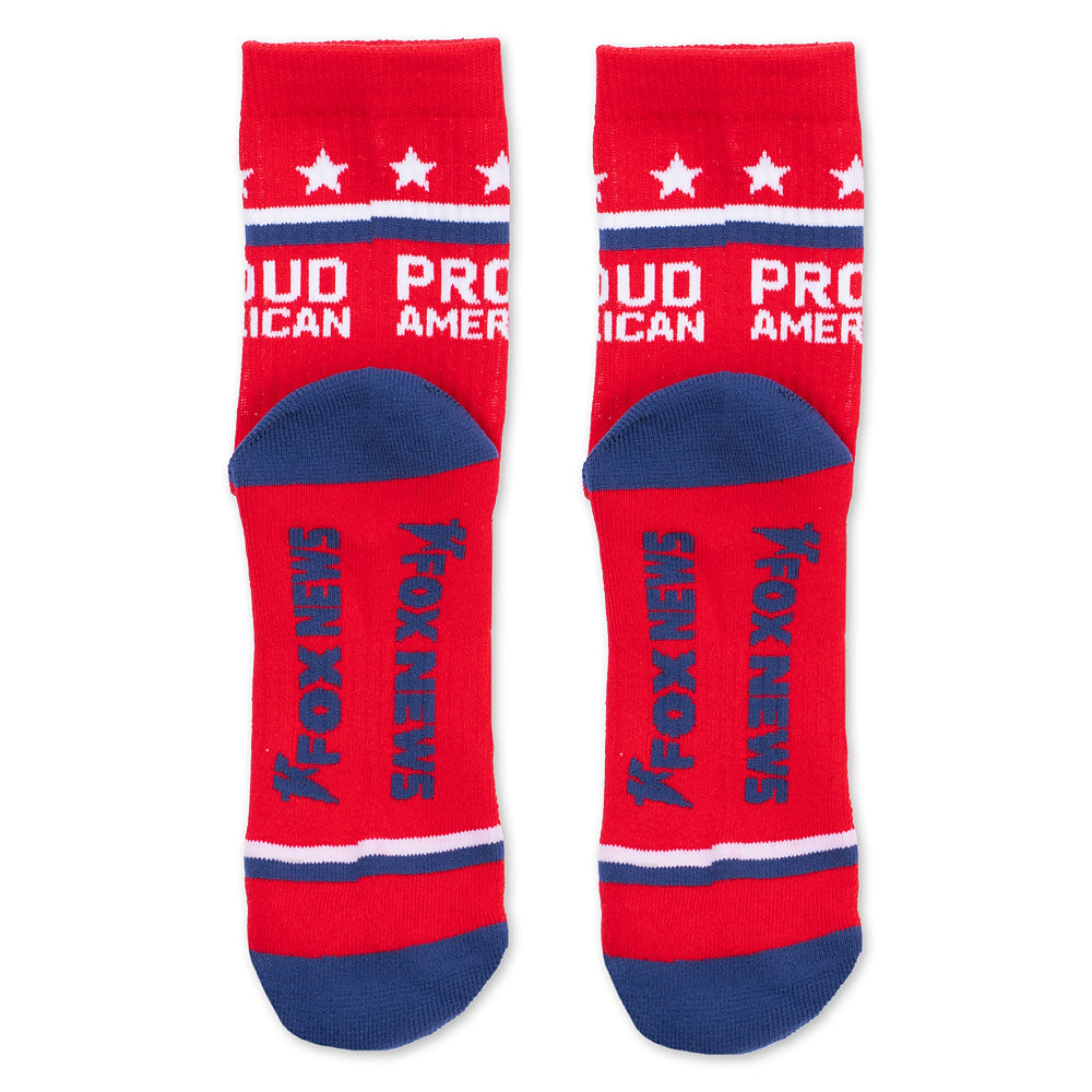 The red *FOX News* midi socks folded neatly to showcase the official network branding.