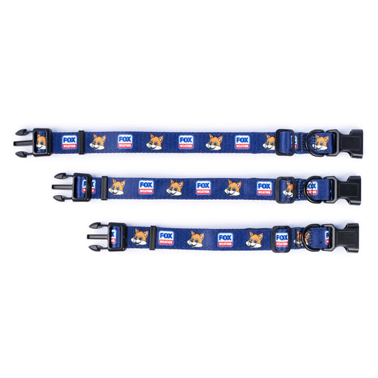 The FOX News logo and FOX Weather branding are clearly displayed on this durable pet accessory.
