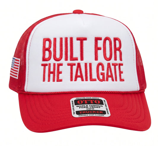 Side profile of the navy OutKick hat showing the structured panels and curved brim in a clean suburban home setting.
