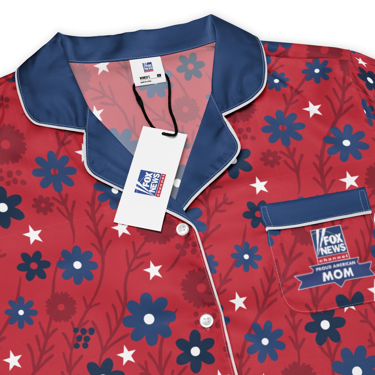 A lifestyle shot of the long sleeve pajama top highlighting the soft fabric and relaxed fit for women.
