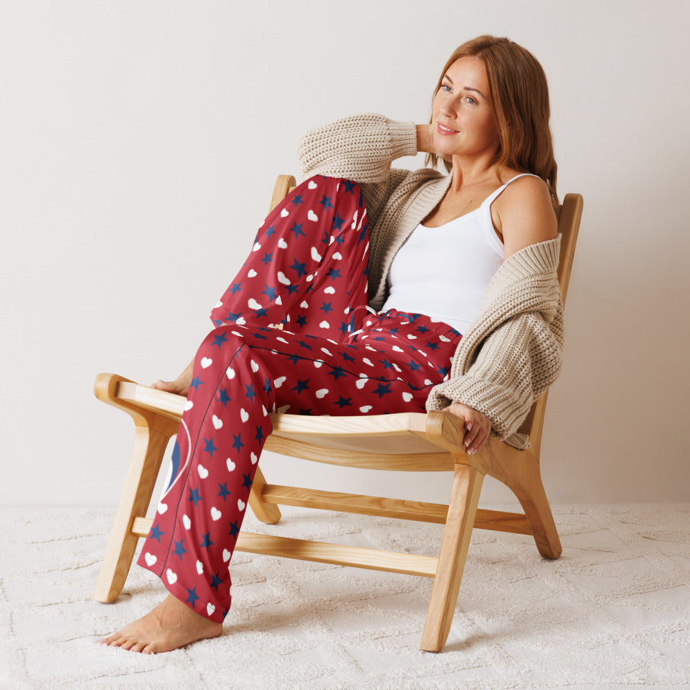 Detailed view of the waistband and fabric texture of the FOX News women sleepwear pants.