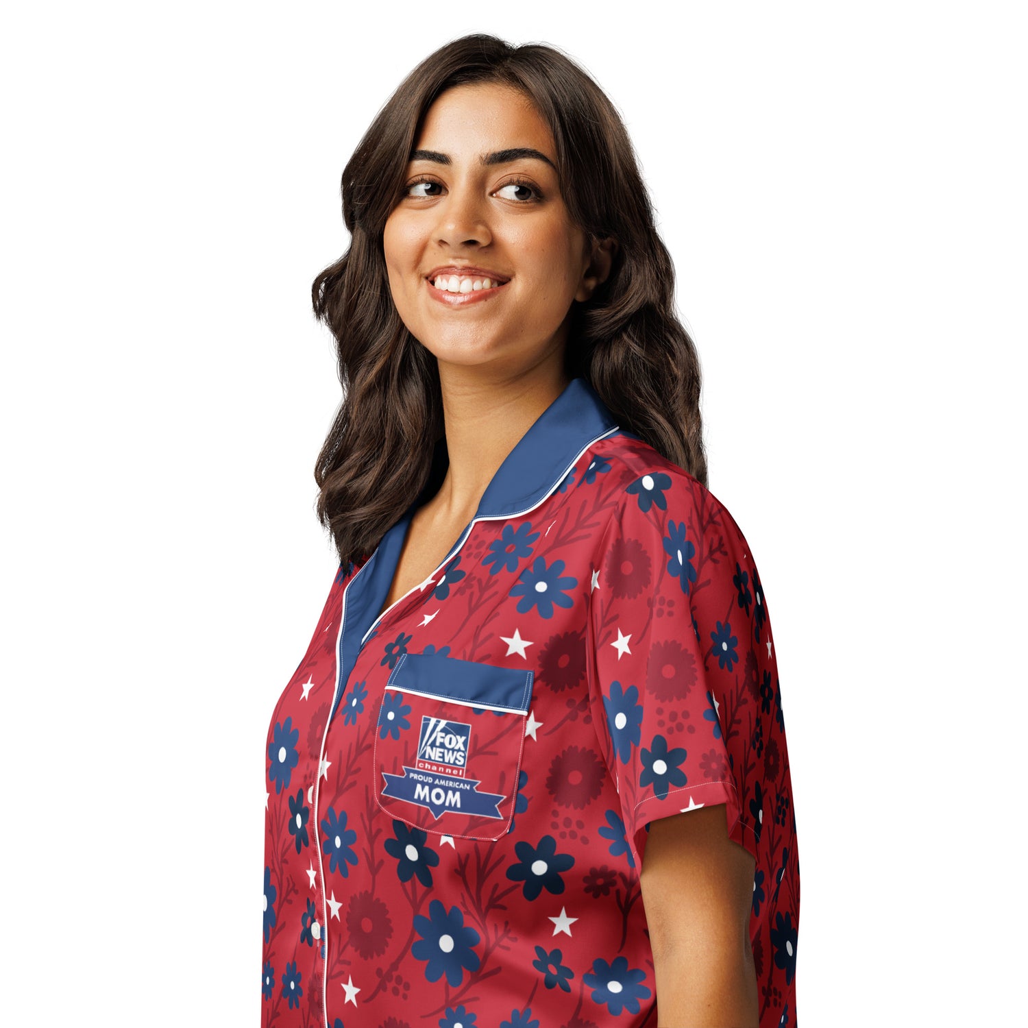 An interior lifestyle view of the FOX News pajama top presented in a clean and welcoming home environment.