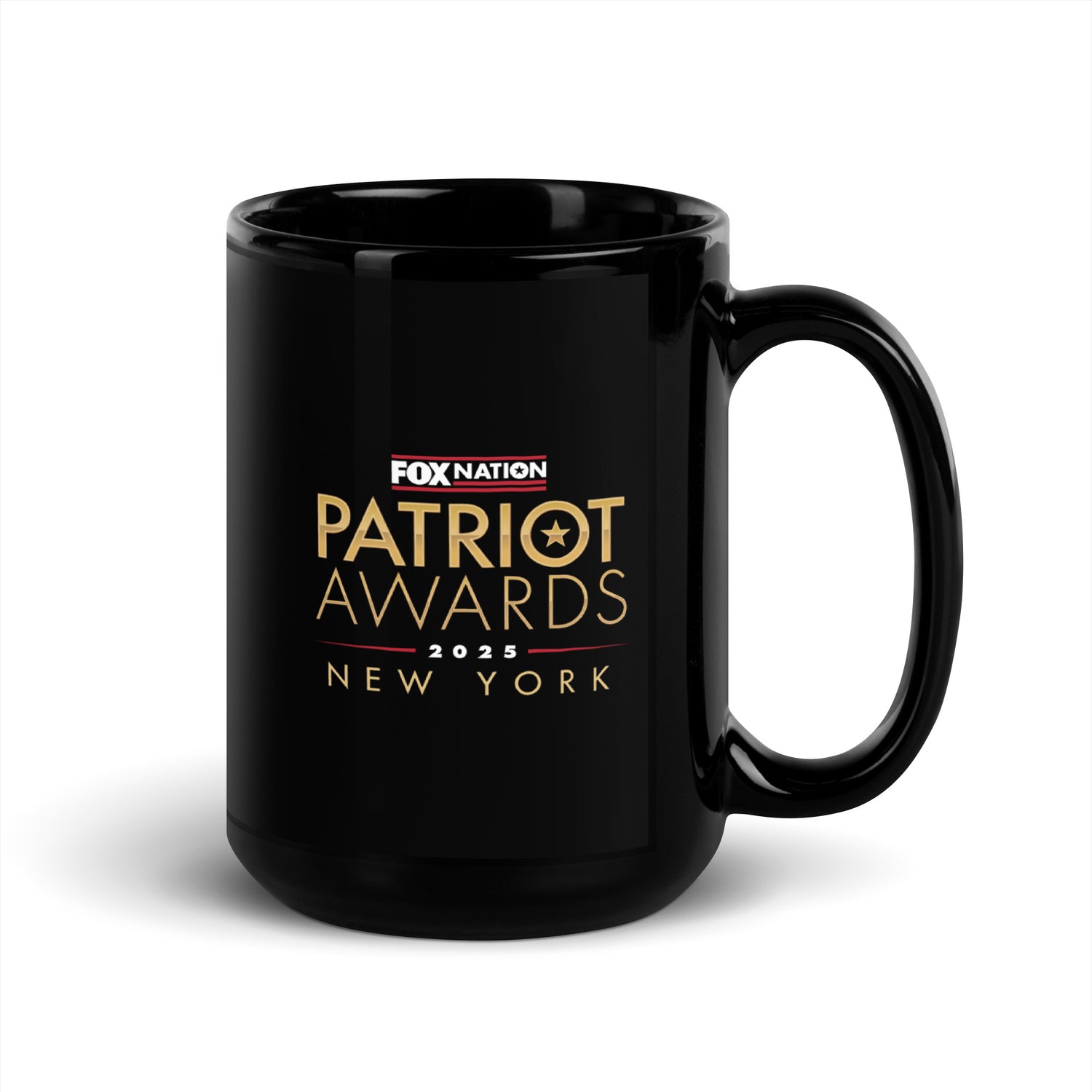Front view of the *FOX Nation* personalized mug showcasing the high-quality glossy finish and crisp logo placement.