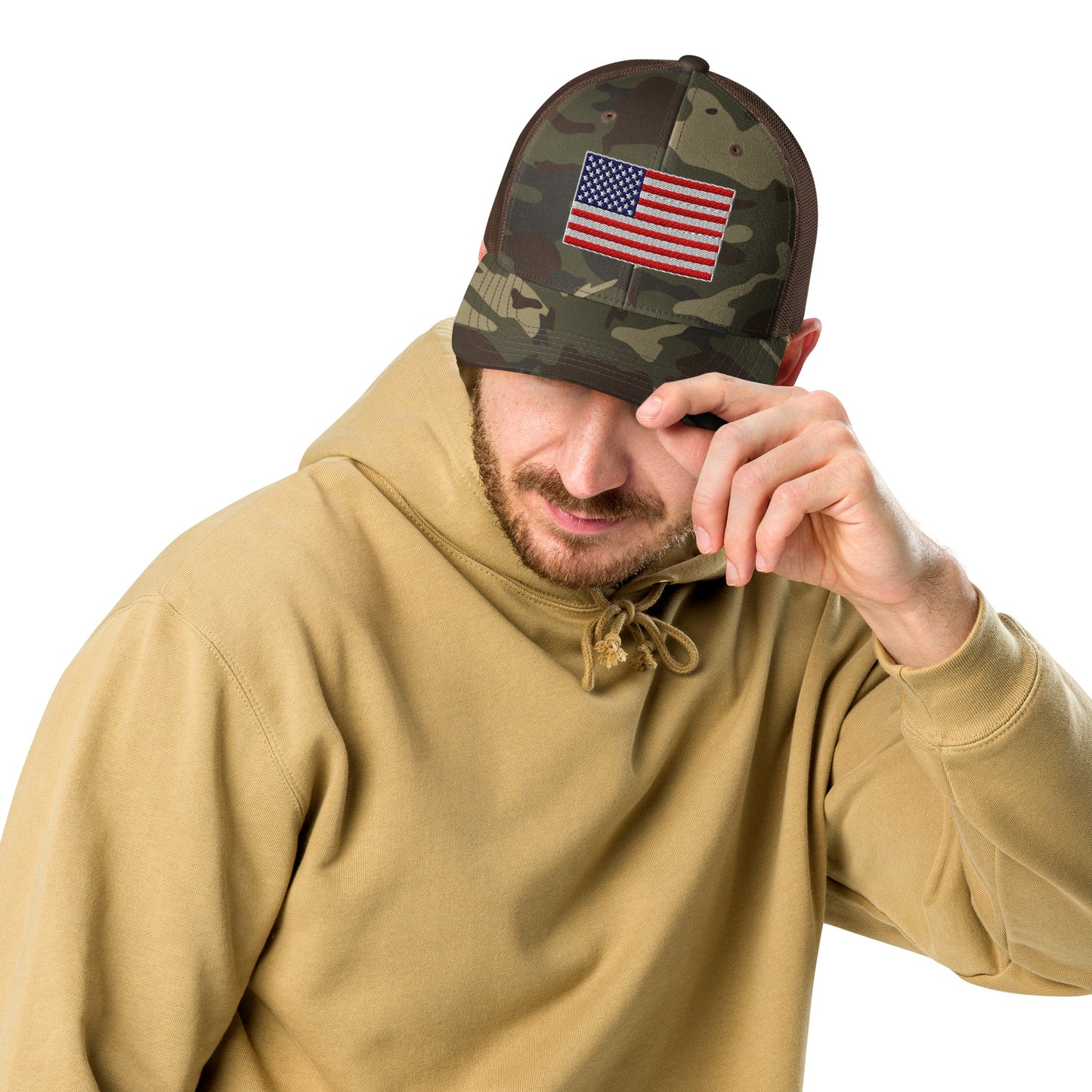 Interior view of the FOX News trucker hat showing the branded taping and quality stitching.