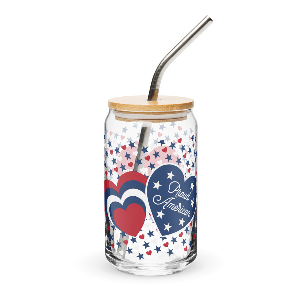 The official FOX News logo and hearts and stars graphic presented clearly on a patriotic glass in a modern living room setting.