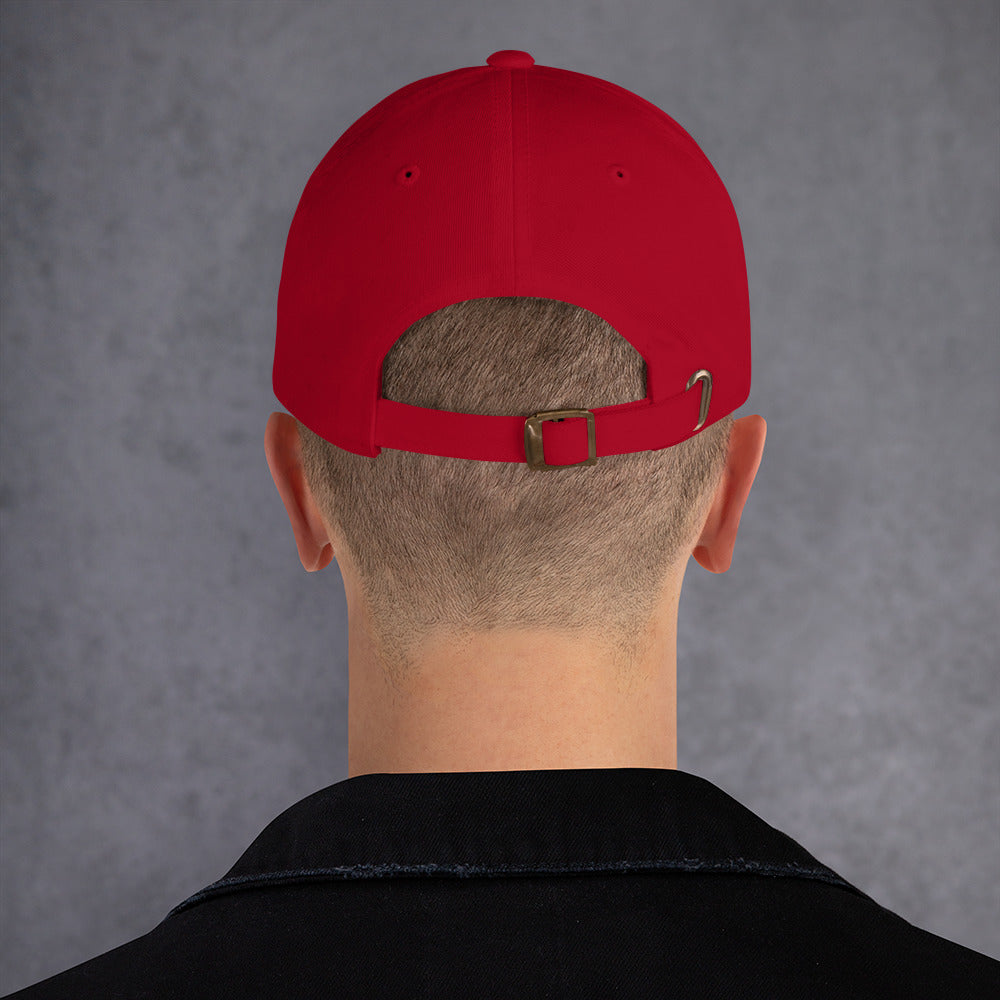 A clean product studio view of the FOX News Special Report with Bret Baier embroidered baseball cap in Cranberry.