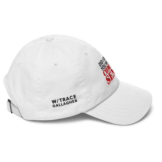 Close-up view of the detailed embroidery on the FOX News @ Night hat against a neutral background.