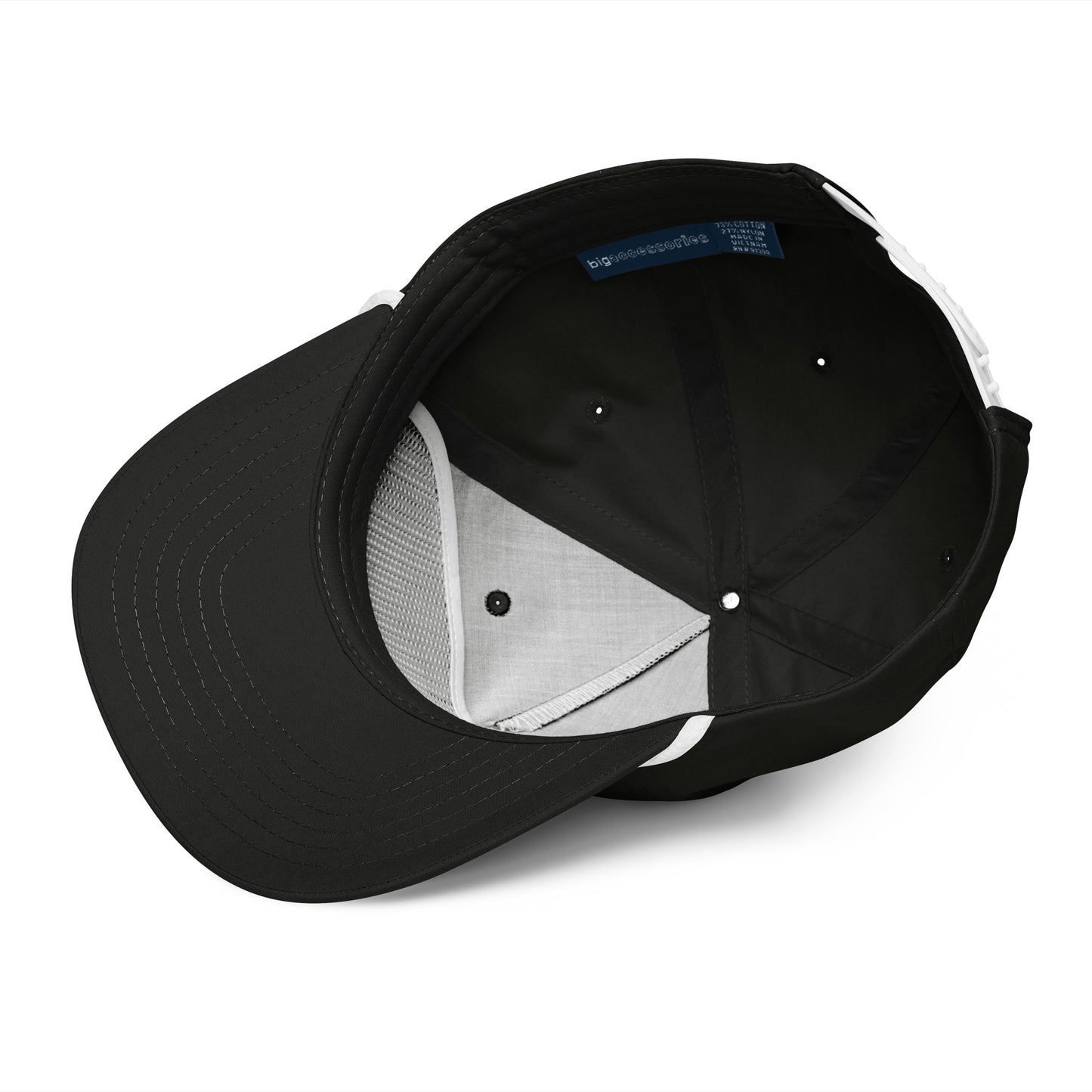 A side profile of the adjustable strap on the FOX News Golf Rope Cap.
