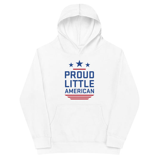 A young child wearing the *FOX News* Proud Little American kids hoodie in a clean, sunny American backyard.-6