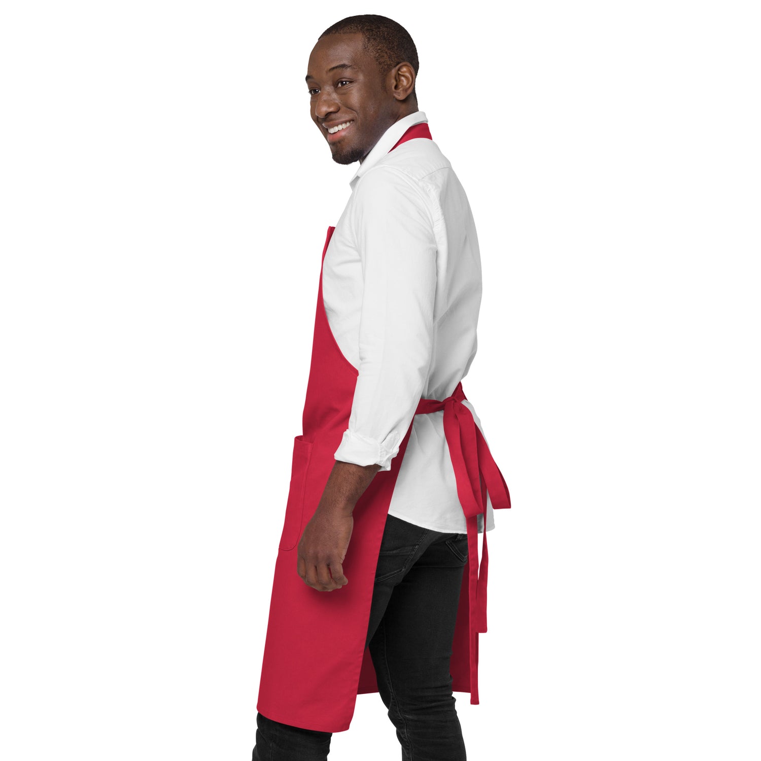 An inviting backyard barbecue setting featuring the FOX News Proud American Dad apron