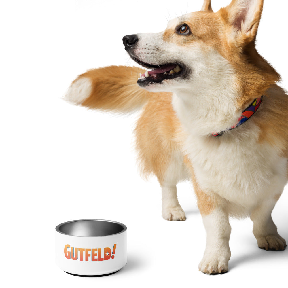 A stylish pet bowl featuring official FOX News *Gutfeld!* branding ready for everyday home use.