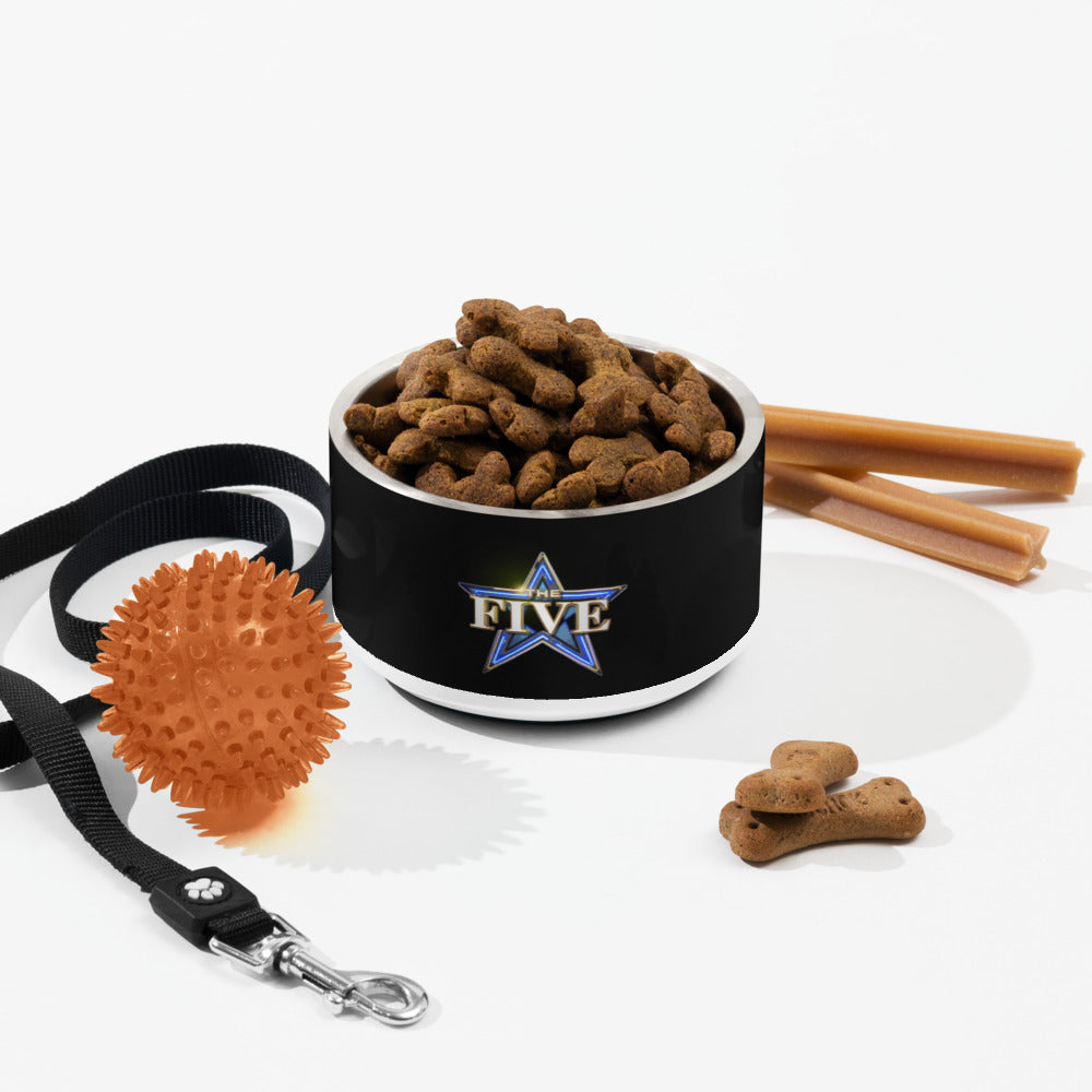 A close-up shot of *The Five* pet bowl highlighting the crisp FOX News branded graphics.