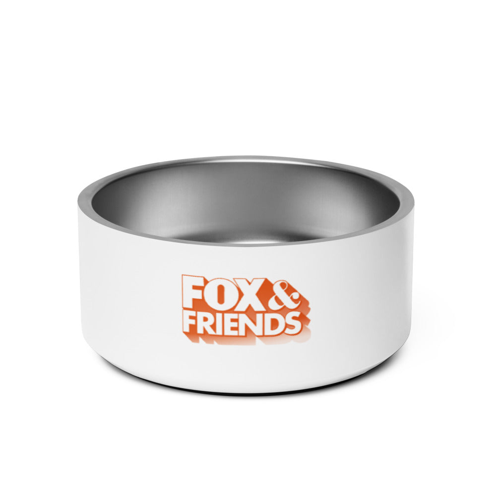 A cozy American living space showing the FOX & Friends pet bowl ready for daily use.