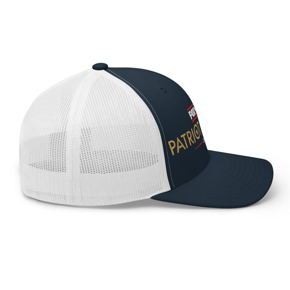 Close-up of the detailed FOX Nation Patriot Awards 2025 logo embroidery on the front of the hat.