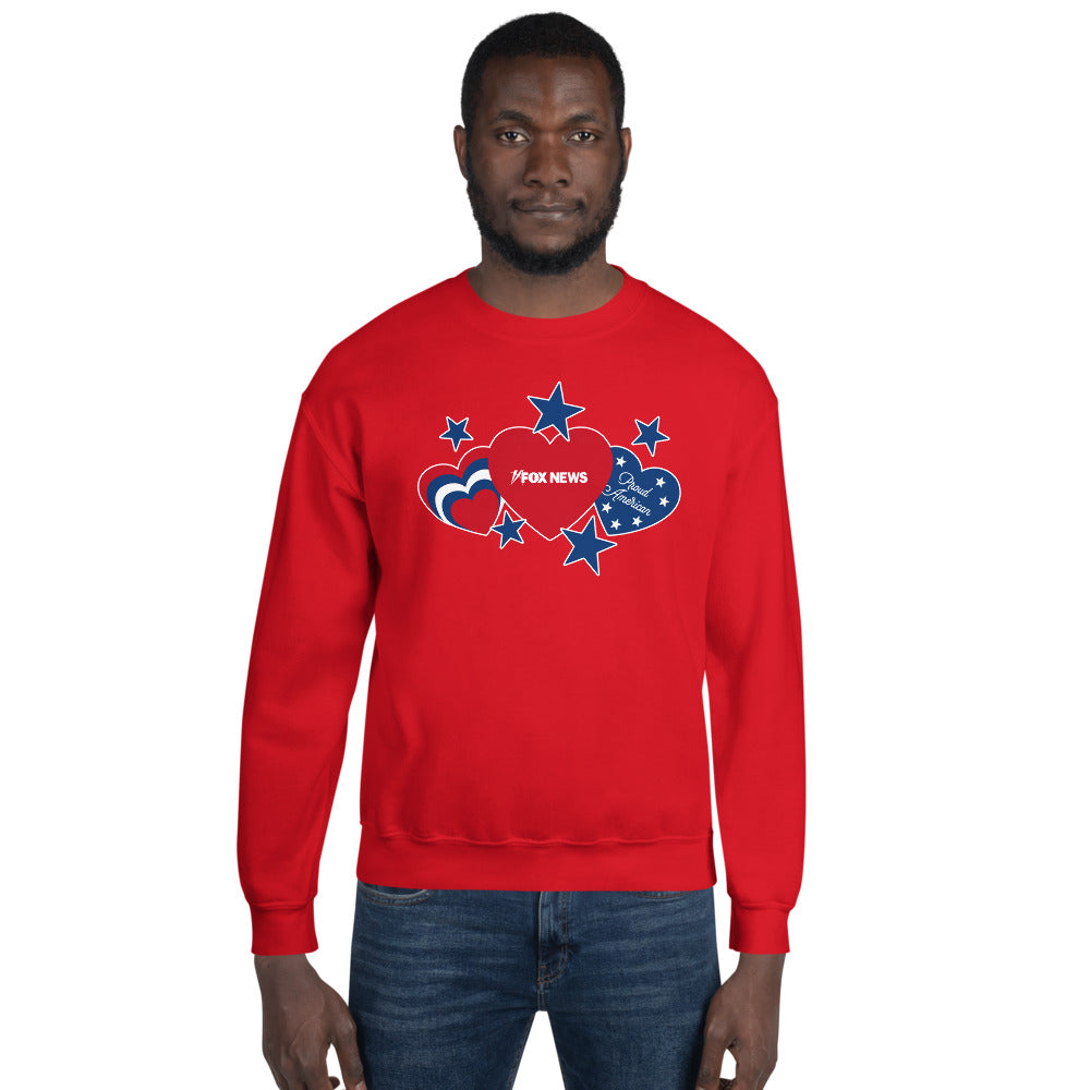 FOX News Proud American Hearts And Stars Sweatshirt