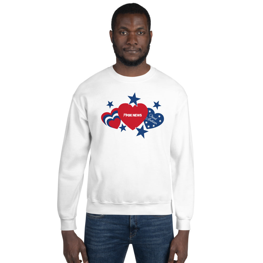 FOX News Proud American Hearts And Stars Sweatshirt