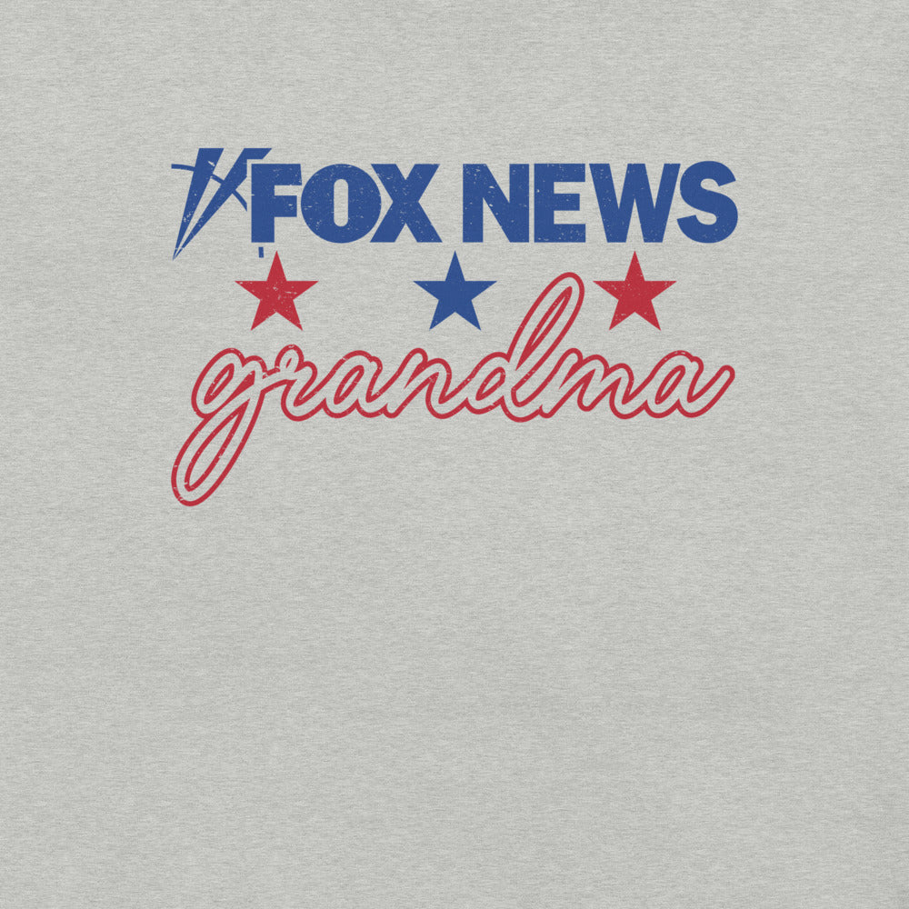 Detailed view of the crisp graphic print on the white FOX News Grandma T-Shirt.