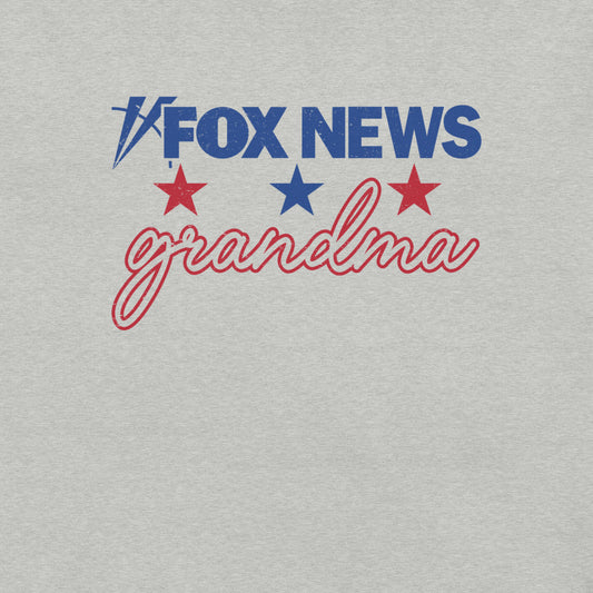 Detailed view of the crisp graphic print on the white FOX News Grandma T-Shirt.