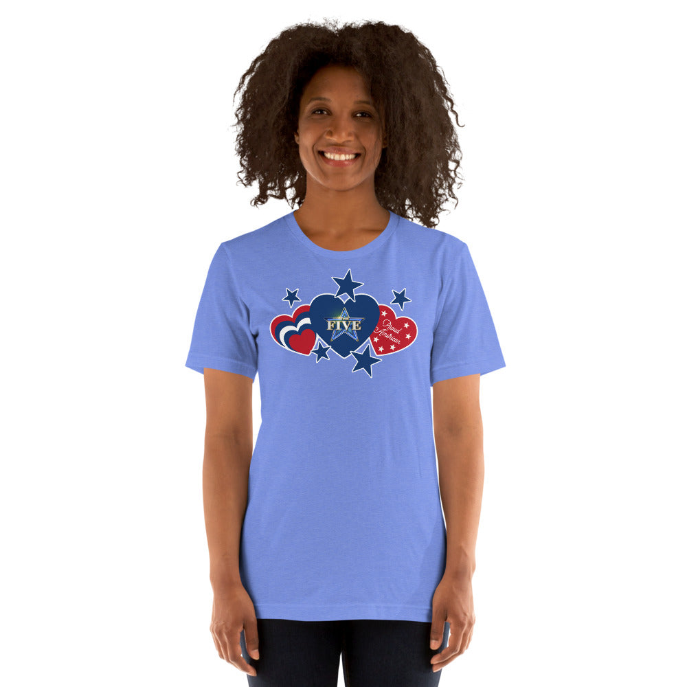 Detailed view of the crisp FOX News branding and The Five graphic on a comfortable unisex t-shirt.