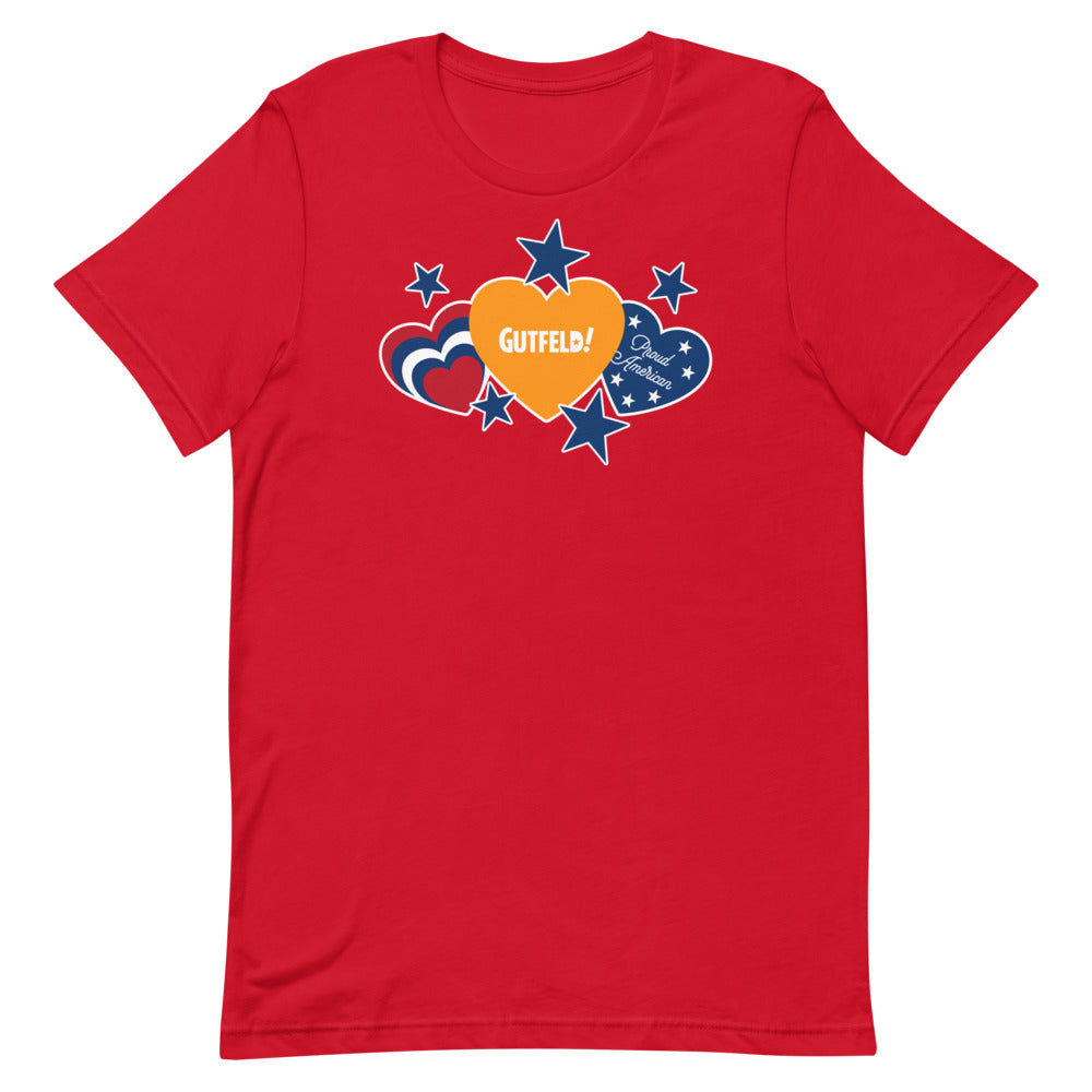 Gutfeld! Proud American Hearts And Stars T-Shirt