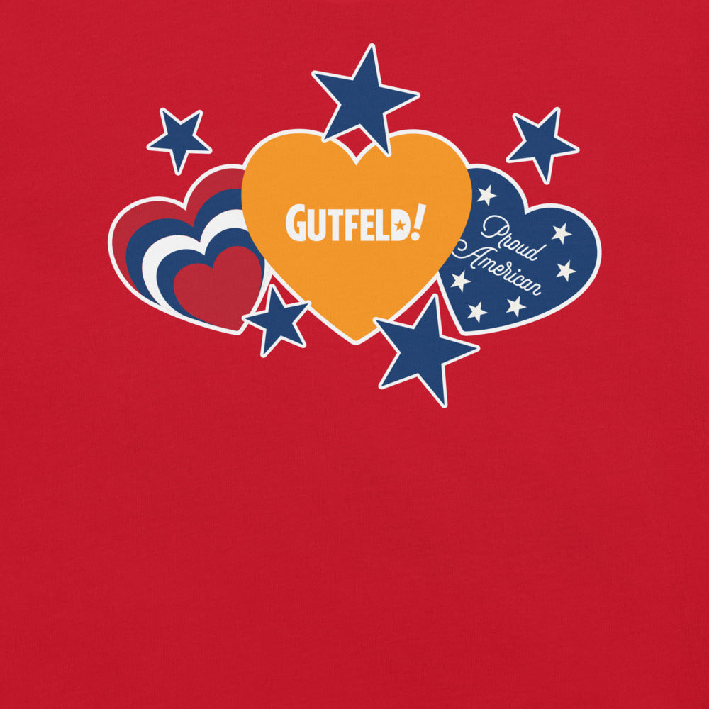 Gutfeld! Hearts And Stars T-Shirt Red