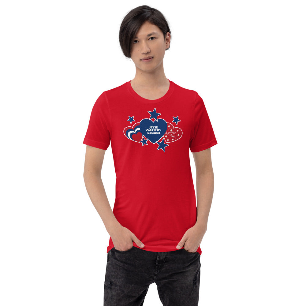 Jesse Watters Proud American Hearts And Stars T-Shirt