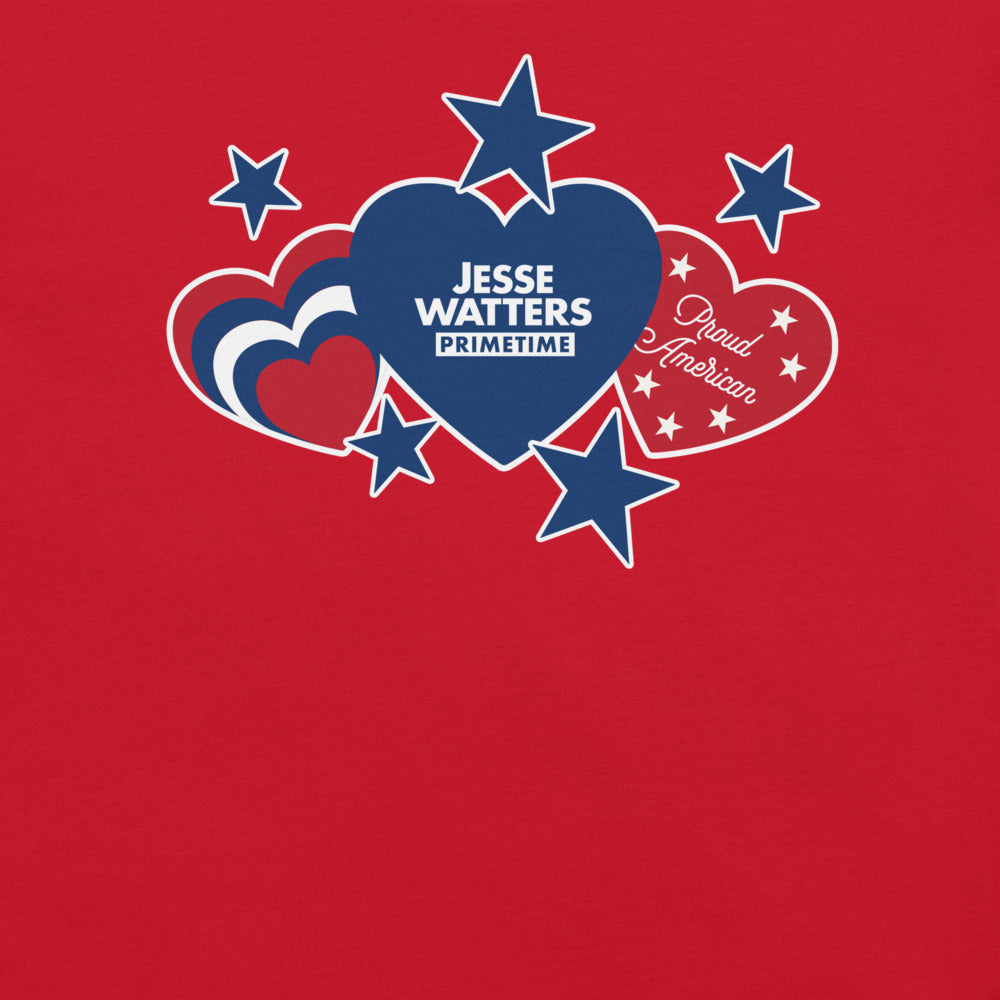 Jesse Watters Hearts And Stars T-Shirt Red