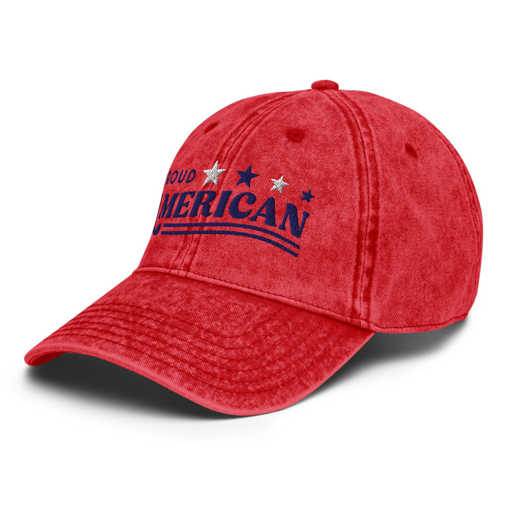 The FOX News Proud American denim hat displayed in a comfortable American home setting.