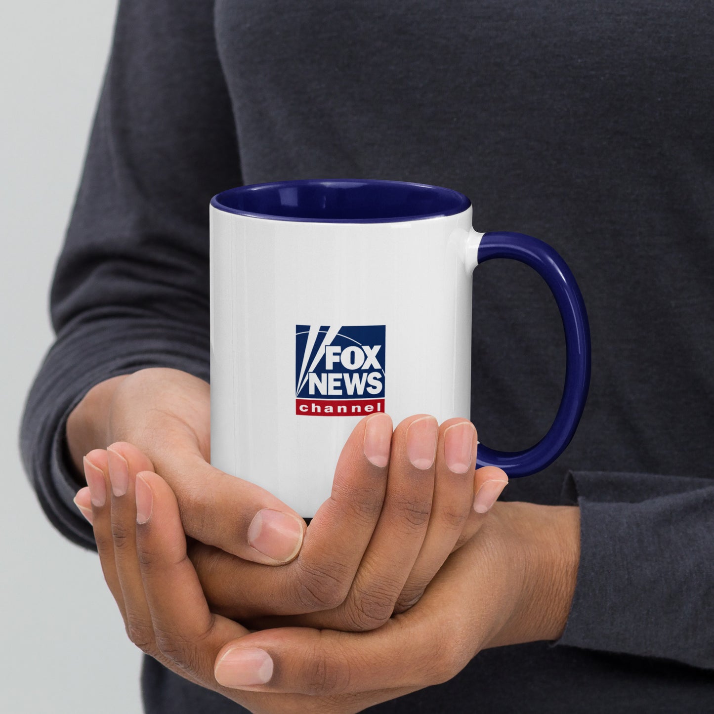 Detailed view of the crisp, high-quality Raising Patriots graphic printed on the ceramic coffee cup.