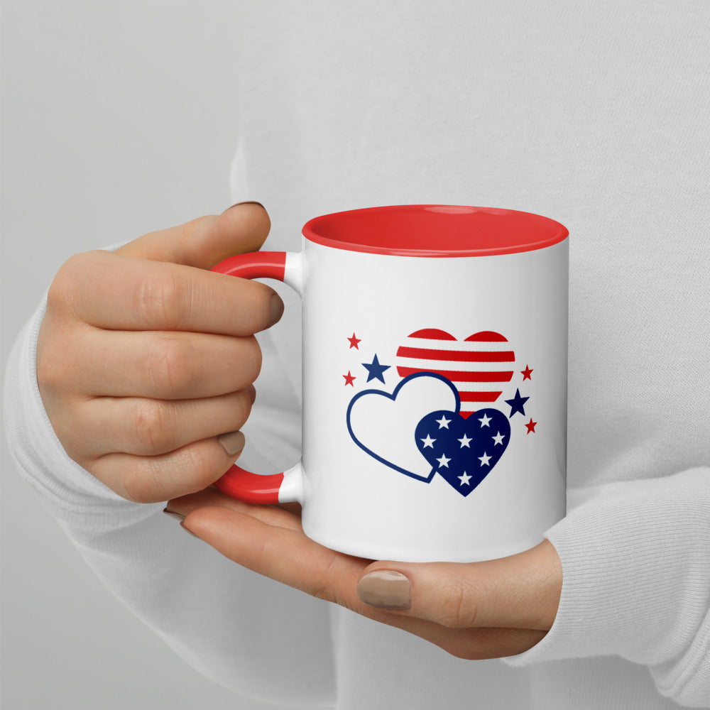 A loyal viewer holding the Jesse Watters Primetime mug during a morning routine in a comfortable living room.