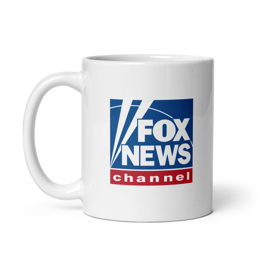 A crisp *FOX News* logo printed clearly on a white ceramic mug.