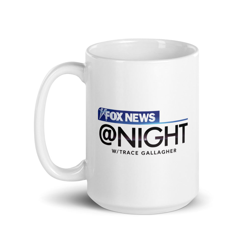 Close-up of the crisp FOX News logo and Common Sense graphic on a high-quality ceramic mug held by a person in a cozy living room.