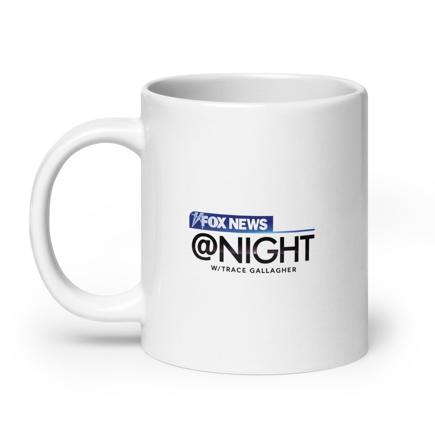Product presentation of the FOX News @ Night Common Sense mug against a neutral background.