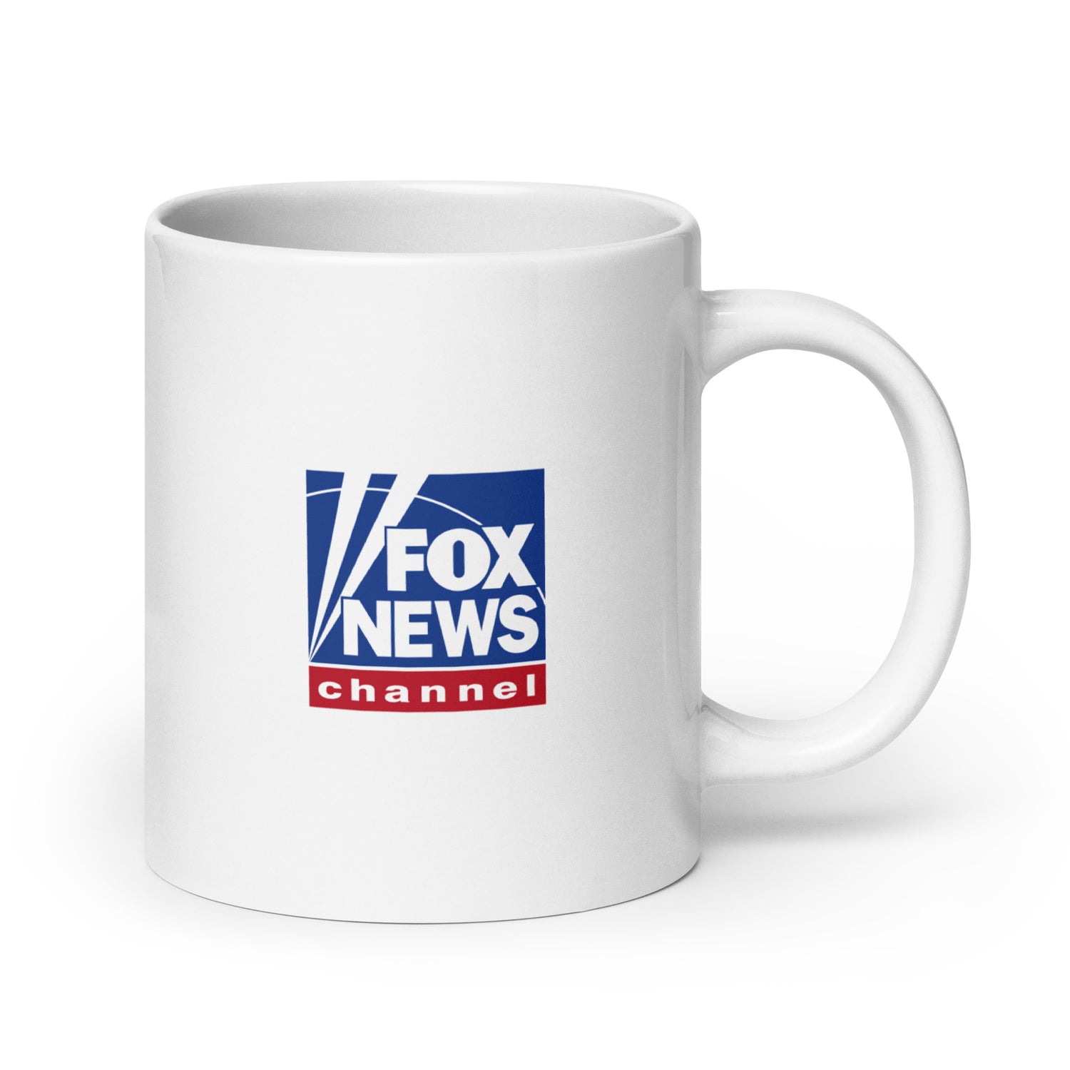 A clean product presentation of the FOX News 1776 coffee mug against a neutral Americana-themed background.